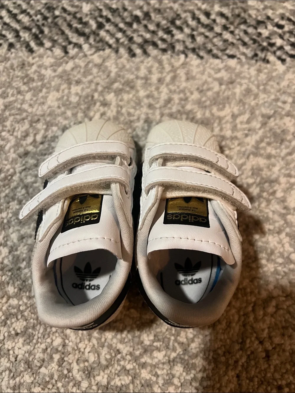 Baby Adidas Superstar Velcro shoes - size 2K